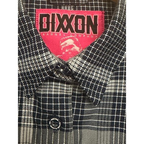 Dixxon Shirt Women’s Gray Blue The Paulson Plaid Button Up Flannel Pockets - Picture 5 of 8